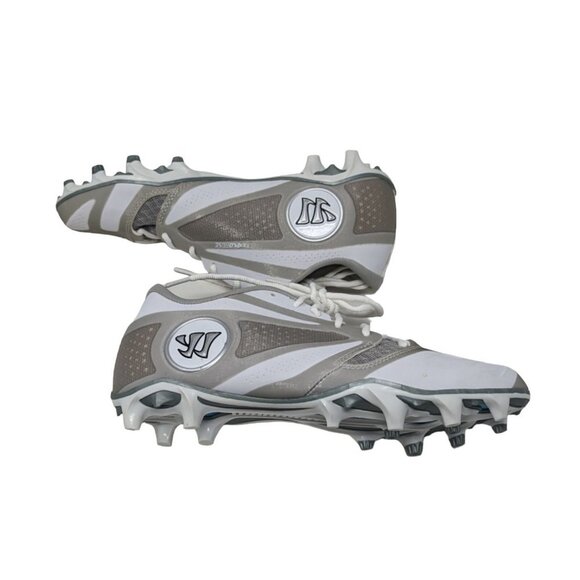 Mens Warrior Burn 7.0 Low White Silver Lacrosse Cleats Size 9.0 main image 8